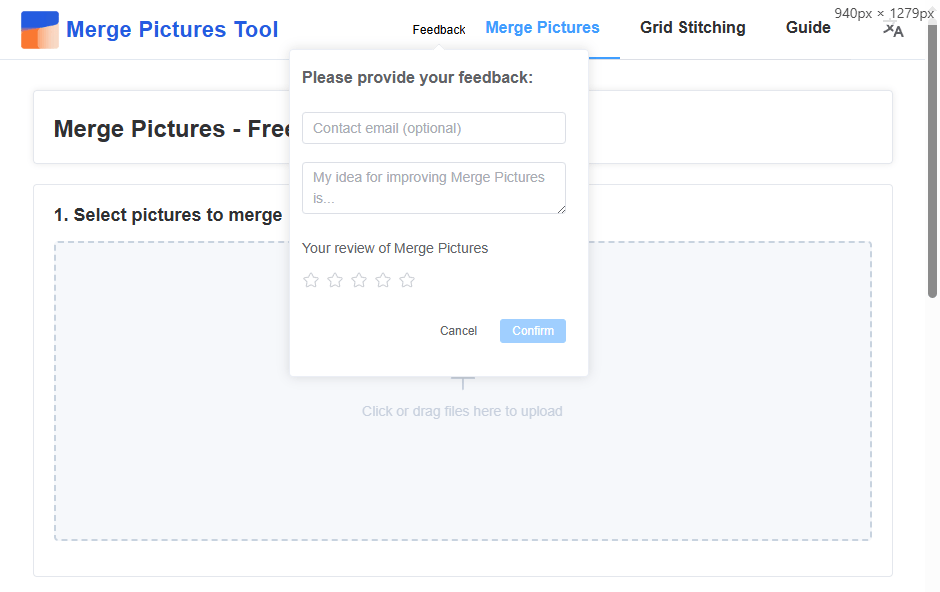 Merge Pictures Release Notes - New Feedback Module